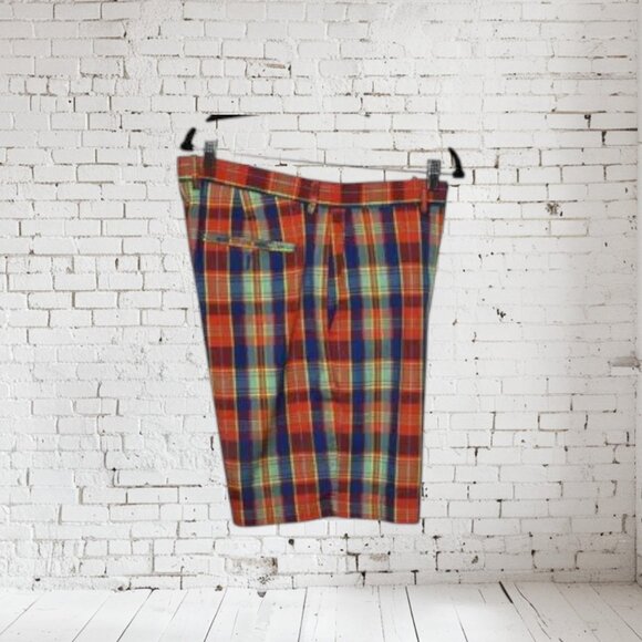 Jack Nicklaus Men's Golf Short Plaid Red Blue Green - Picture 3 of 4